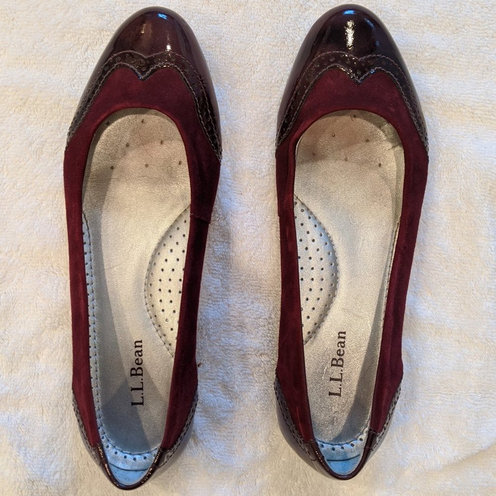 LL Bean Camden Skimmer Brogue in Plum Tart